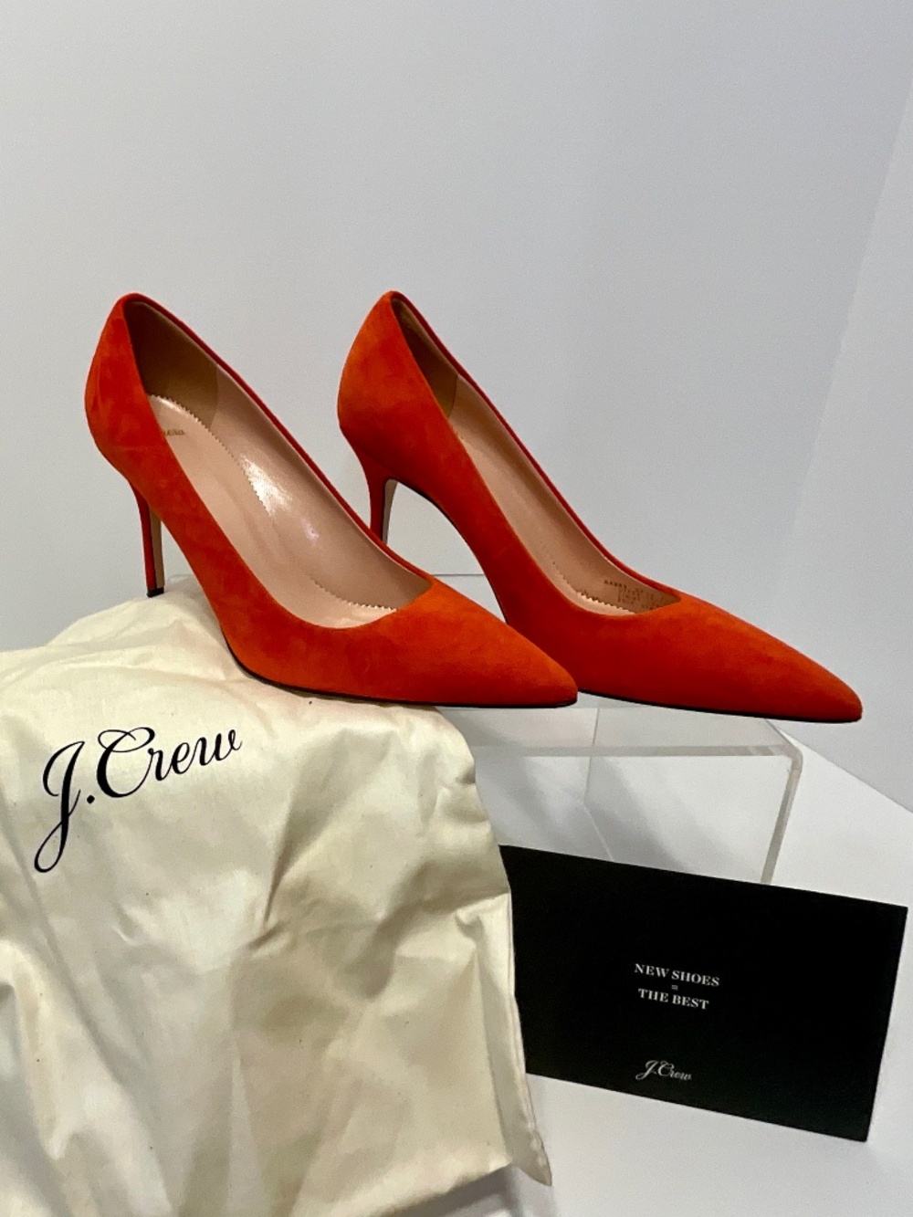 J Crew Elsie Suede Bright Cerise 8 Pumps -85mm heels Italy